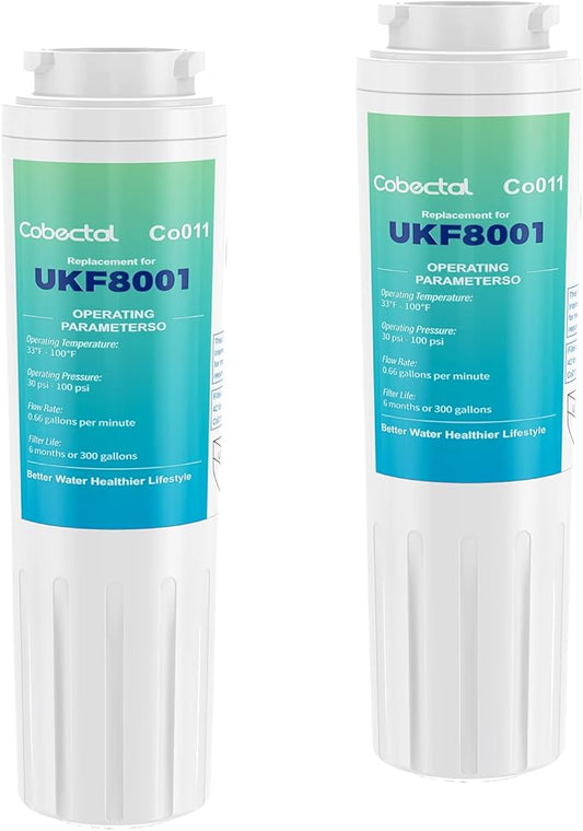 UKF8001 Water Filter Compatible with m*aytag UKF8001, UKF8001AXX, UKF8001P, Replacement for whirlpool 4396395,469006,EDR4RXD1,Fit for Filter 4, RFC0900A, UKF8001AXX-200, 469006,2pack,by Cobectal
