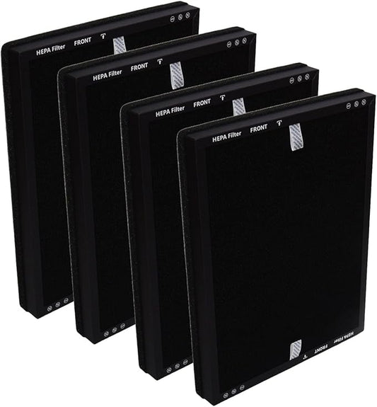 PUREBURG Replacement Filter Compatible with ECOSELF HAP602 HAP602WF Air Purifiers,4-Pack H13 HEPA Activated Carbon 3-Stage Filtration Air Clean Dust VOCs