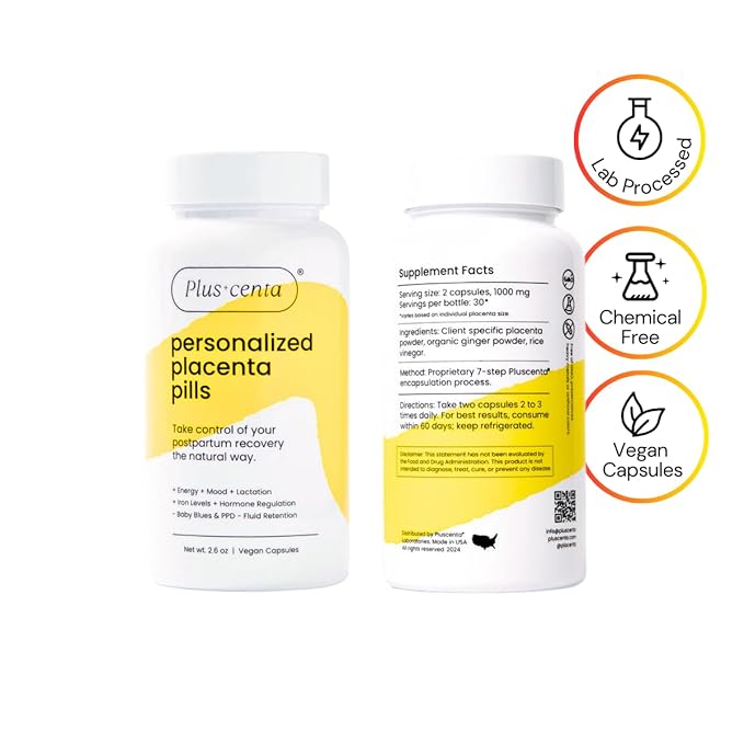 PLUSCENTA Placenta Encapsulation Kit - Postpartum Recovery Kit for New Mothers - Prenatal Vitamins for Women - Pregnancy Vitamins for Women - Baby Registry Items - New Mom Essentials