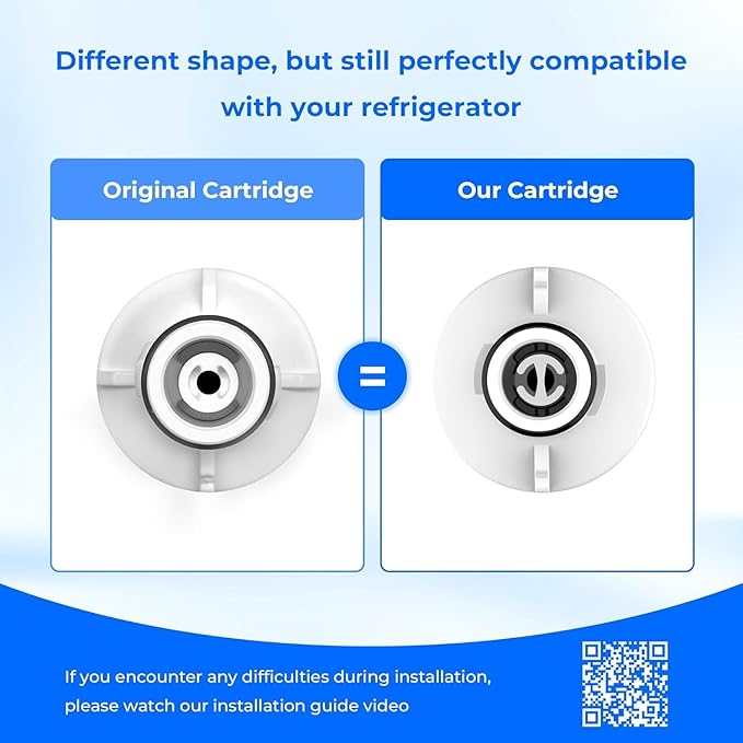 Waterdrop LT1000PC ADQ747935 MDJ64844601 Refrigerator Water Filter, Reduce chlorine, bad taste and odor, Replacement for LG® LT1000P®, ADQ74793501, ADQ74793502, Kenmore 46-9980, Pack of 4