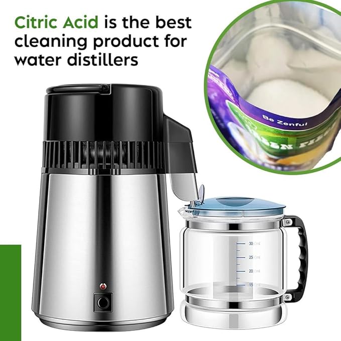 Green Piece® 12 Pack of Distiller Filters with 16 oz of Citric Acid (Made in USA) - Perfect to Clean Water Distiller (12 Count with Citric Acid)
