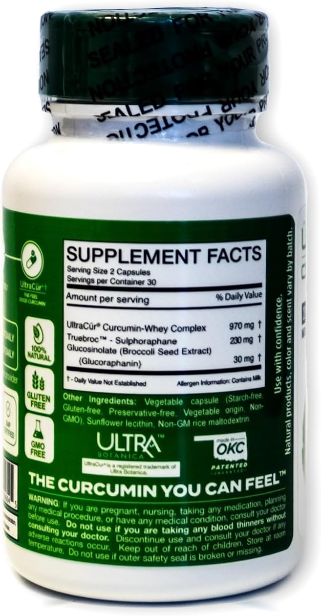 Detoxification Supplement | Broccoli Seed Extract & Protisorb Curcumin, Sulforaphane Glucoraphanin, Liver Support, Antioxidant Supplement, Fast Absorption | 60 Veg Capsules