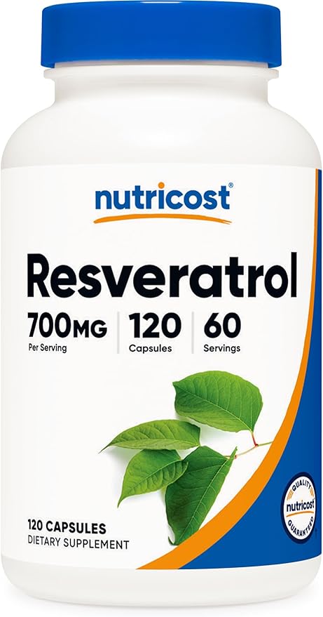 Nutricost Resveratrol 700mg; 120 Vegetable Capsules - 50% Trans-Resveratrol (2 Bottles)