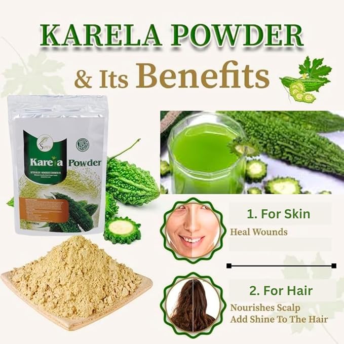 SVATV Karela Powder | Bitter Melon | Momordica Charantia | Good for Skin | Non GMO- 227 Gram, Half Pound, 8 Ounce
