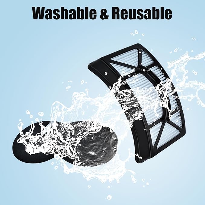 ANBOO HEPA Filter Replacement for Bissell CleanView/PowerClean Rewind Pet Vacuums 2486 2487 2488 2489 24899 2490 2491 2492 2494, Part # 1604130 1601972 1608225, 2 HEPA Filters, 3 Foam & Felt Filters