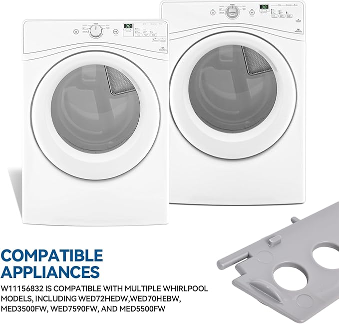 2 pack W11156832 Dryer Lint Screen Door Compatible with Whirlpool，Maytag, Amana，BSG17BVANA0,BSG17B6ANA0,WED94HEXW1,WED95HEXL1,Replaces W10219016,WPW10219016,W10672680