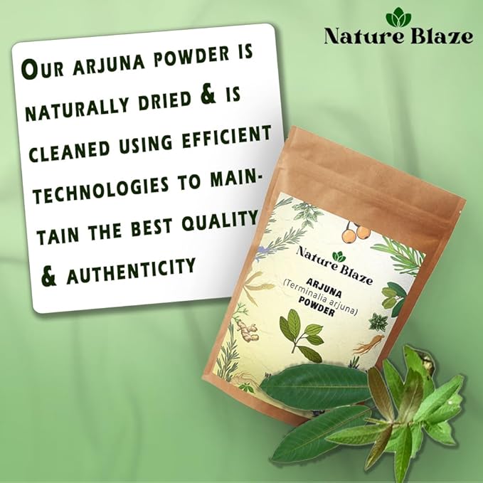 Nature Blaze Arjuna Powder | Terminalia Arjuna | Finely Ground Botanical Powder | No Additives, Preservatives, or Fillers | Traditional Ingredient | 200Gm / 7.0 Ounce