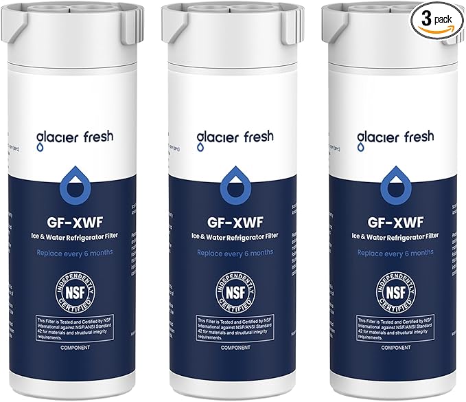 GLACIER FRESH XWF Replacement for GE XWF Refrigerator Water Filter Pack of 3 (Not XWFE)