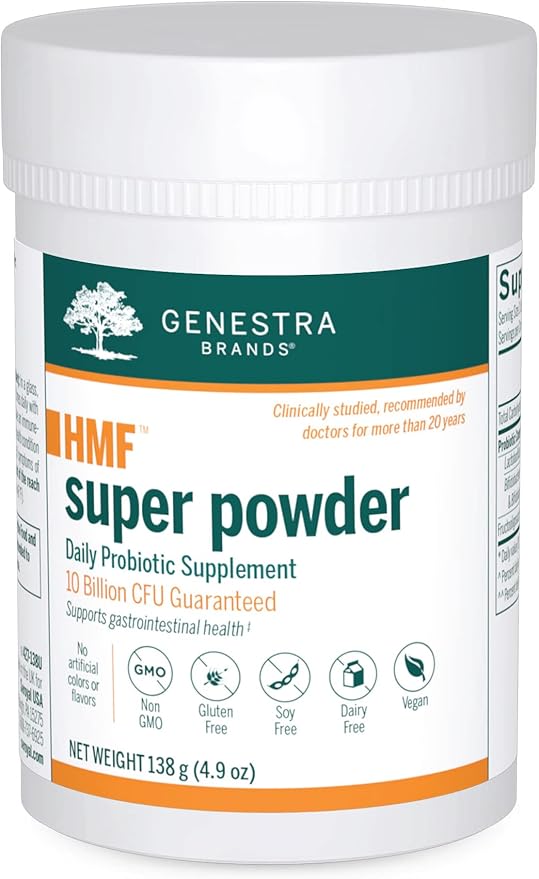 Genestra Brands HMF Super Powder | Probiotic Formula to Support Healthy Gut Flora | 4.9 Oz