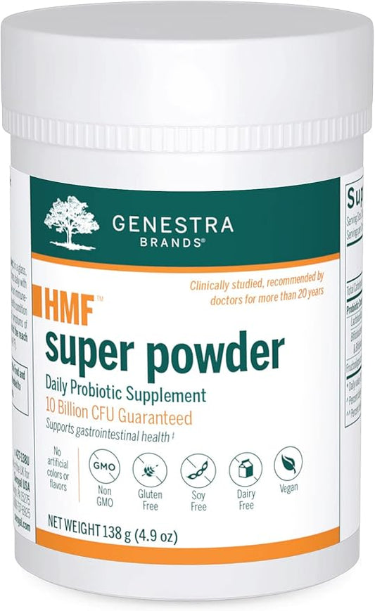 Genestra Brands HMF Super Powder | Probiotic Formula to Support Healthy Gut Flora | 4.9 Oz