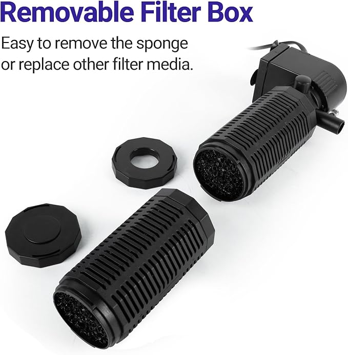 25W Aquarium Internal Filter for 75-150 Gallon Tanks, Power Biochemical Sponge Fish Turtle Tank Filter with Aeration System, Silent Submersible Filters, 317 GPH