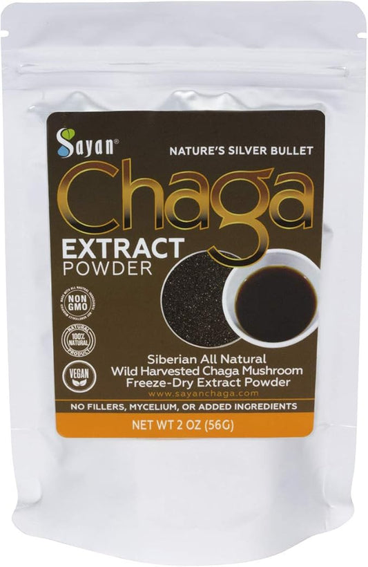 Sayan Chaga Mushroom Extract Powder, 2oz (Package May Vary)