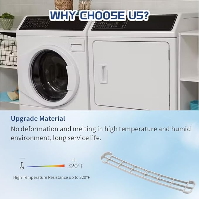 [Upgraded] 510502W Dryer Lint Filter Cover, Dryer Lint Screen Cover fit for Speed Queen, Replace D510502W, D510502LG, AP6284689, ‎Light Gray