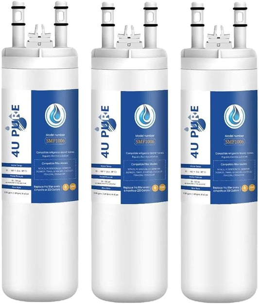 WF3CB Refrigerator Water Filter, Replacement for Pure Source 3, 706465, 242086201, 242086203, 242294501, 242069601, AP4567491, WF425, 3 Pack (Height 9 inches)