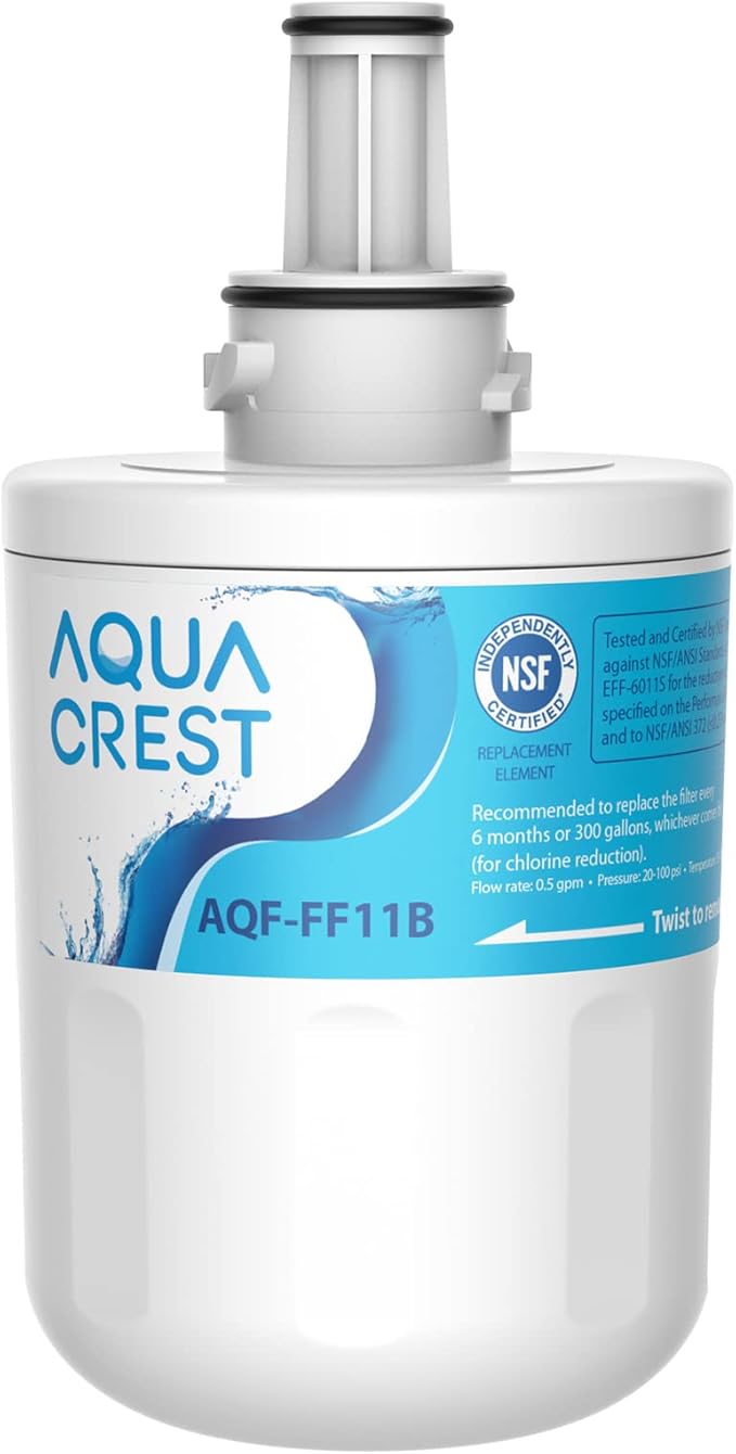 AQUA CREST DA29-00003G Refrigerator Water Filter, Replacement for Samsung DA29-00003G, DA29-00003B, DA29-00003A, Aqua-Pure Plus, HAFCU1, RFG237AARS, FMS-1, RS22HDHPNSR, RSG257AARS, WSS-1 (1 Pack)