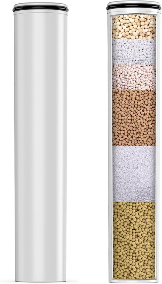 Shower Head Filter Cartridge 2-Pack - Premium Mineral Media Refill for Handheld Shower Heads, Enhances Water Texture & Skin Comfort