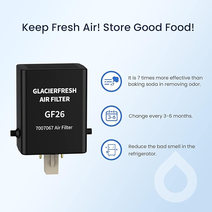 GLACIER FRESH Replacement for Sub-Zero Refrigerator Air Purification Cartridge 7042798, 7007076, 7007067 Air Filter (1 Pack)
