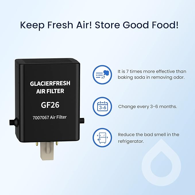 GLACIER FRESH Replacement For Sub-Zero Refrigerator Air Purification Cartridge 7042798, 7007076, 7007067 Air Filter (2 Pack)
