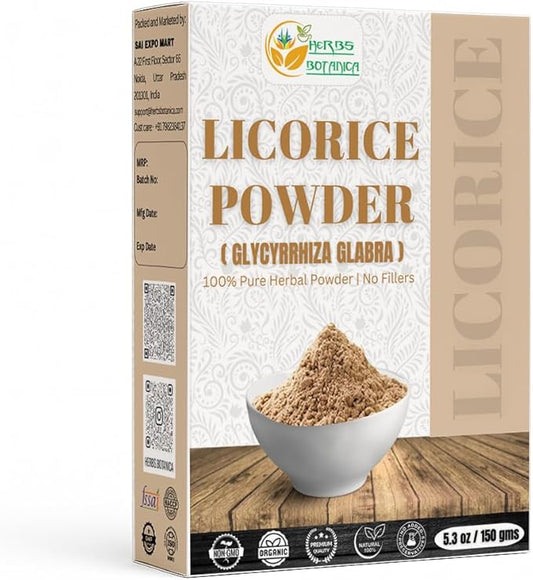 Licorice Powder 100% Pure & Natural Licorice Root Powder for Herbal Tea, Skin Care, & DIY Beauty Natural Licorice Root Supplement 5.3 oz Resealable Pack