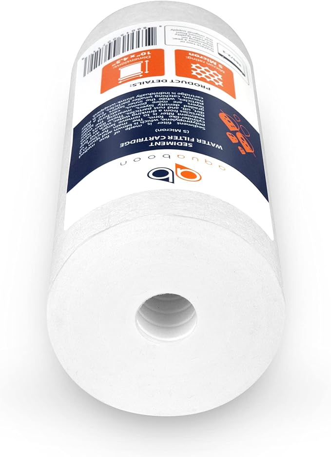 Aquaboon 5 Micron 10 x 4.5 Well Water Sediment Filter Replacement Whole House Water Filter Cartridge Compatible with DGD-5005, WFHD13001B, 2-Pack