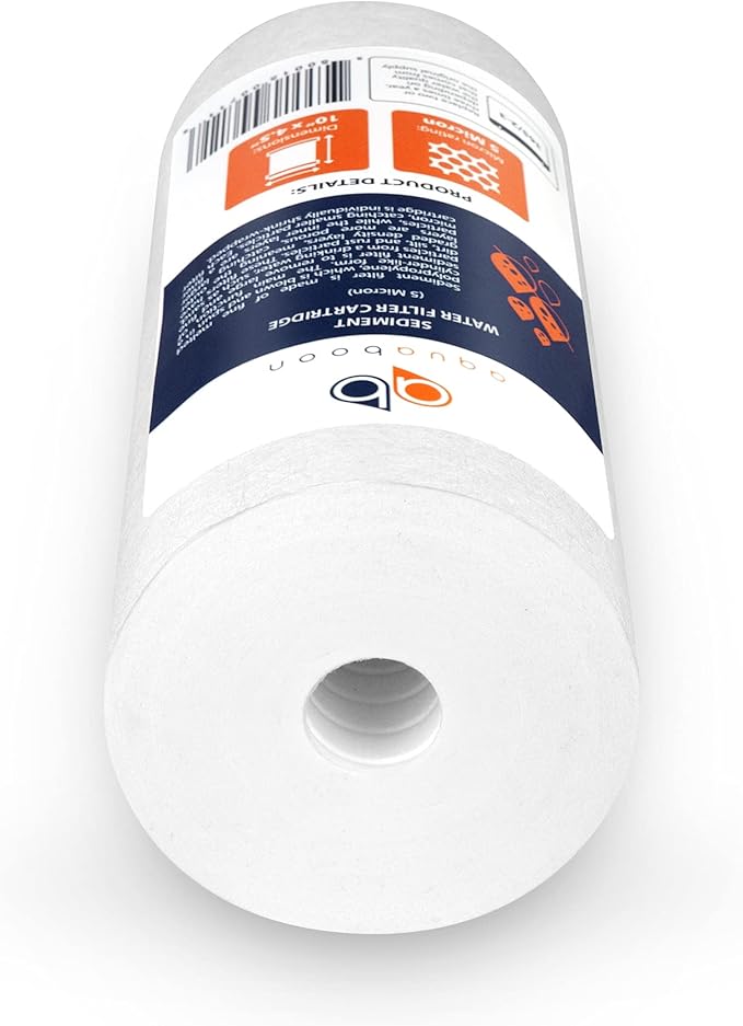 Aquaboon 5 Micron 10 x 4.5 Well Water Sediment Filter Replacement Whole House Water Filter Cartridge Compatible with DGD-5005, WFHD13001B, 4-Pack