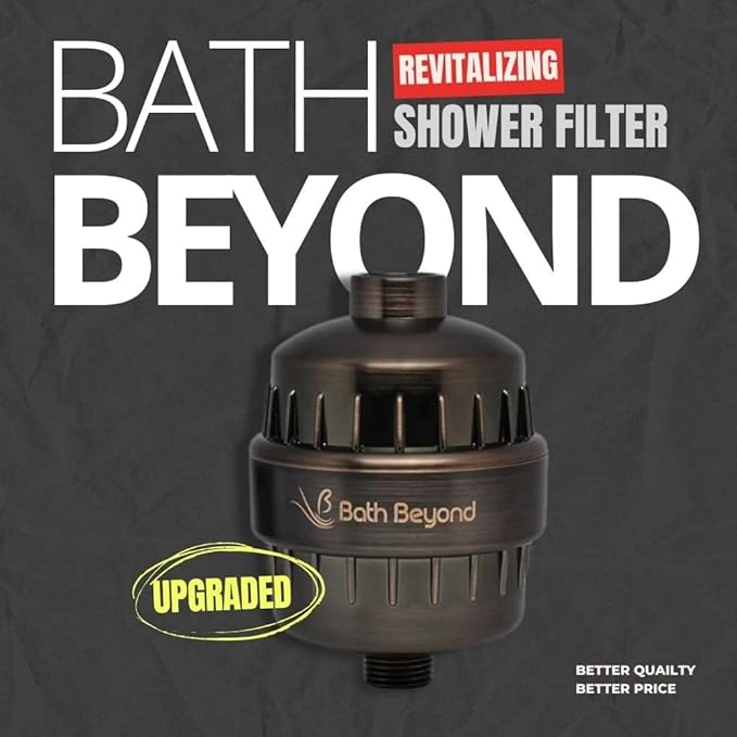 Bath Beyond Shower Filter Vitamin C 15 Stage High Output Water Filter With cartridge for Hard Water - Shower Head Filter Removes Chlorine Fluoride and Improves The Condition of Your Skin, Hair
