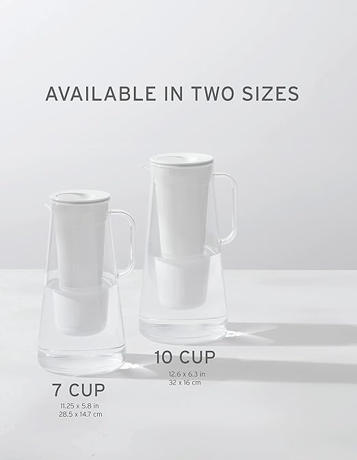 LifeStraw Home – Water Filter Pitcher, 10-Cup, Obsidian, BPA Free Designed for Protection Against Bacteria, parasites, microplastics, Lead, Mercury, PFAS and a Variety of Chemicals (Pack of 2)