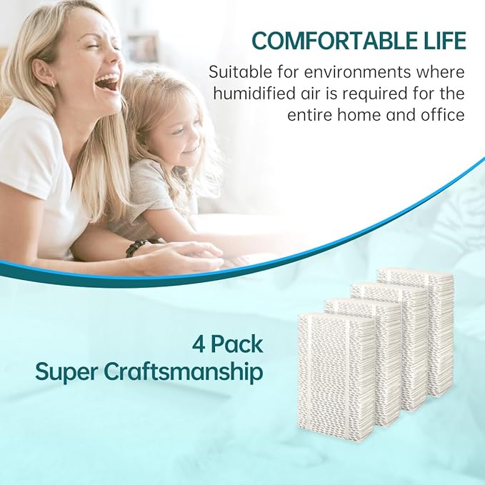 HDC411 Replacement Wicking Humidifier Filter Compatible with AIRCARE Humidifier HDC3120DCN TE3140DSLV-EC HD1205 HD1211 HD2412 4 Packs