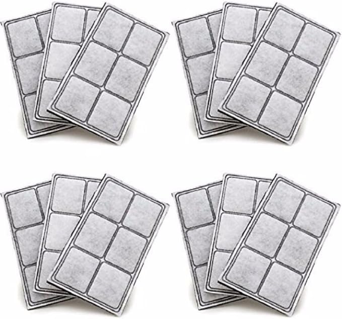 Nispira Premium Charcoal Water Filter Replacement Compatible with Drinkwell Platium Pet Fountain - 12 Packs