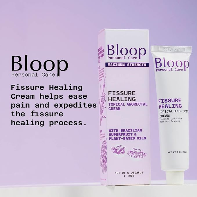 Bloop Maximum Strength Advanced Anorectal Fissure Recovery - Brazilian Superfruit & Plant-Based Oils | Effective for Acute, Chronic Fissures & Pain | Contains 5% Lidocaine