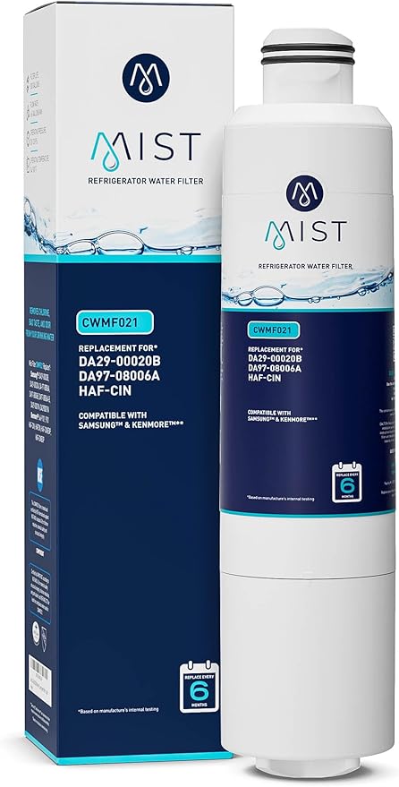 Mist HAF-CIN/EXP Refrigerator Water Filter Replacement for Samsung DA29-00020B, DA29-00020A, Kenmore 46-9101 – NSF 42 & 372 Certified – 1 Pack