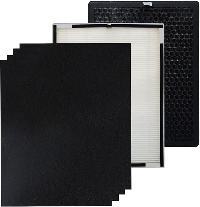 PUREBURG Replacement Filter Set Compatible with Purafide Air XP360 Air Purifier, H13 HEPA 4-Stage Filtration Activated Carbon Pre-Filters Air Clean Dust VOCs Odor