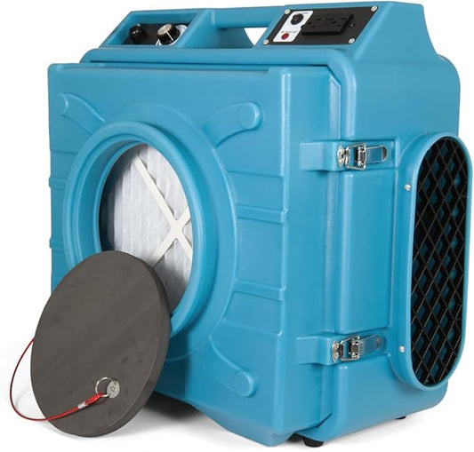 HEPA Air Scrubber with GFCI Outlets for Daisy Chain | 1/4 HP, 675 CFM, 2.2A | Water Damage Restoration, Grow Rooms | PA-600-HAS | Blue