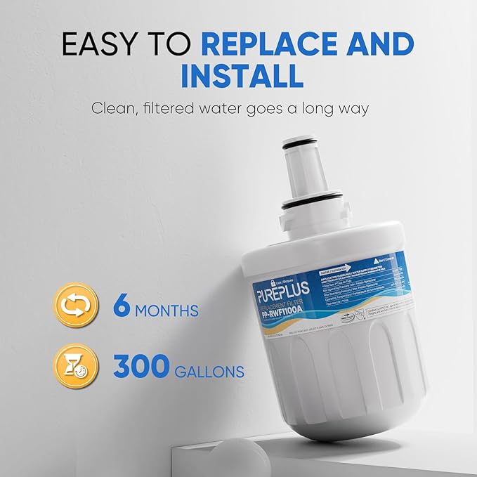 PUREPLUS Refrigerator Water Filter Replacement for DA29-00003G, DA29-00003B, DA29-00003F, DA29-00003A, Aqua-Pure Plus,HAFCU1, HDX FMS-1, RSG257AARS, RFG237AARS, RFG297AARS, RS22HDHPNSR,RWF1100A,4Pack