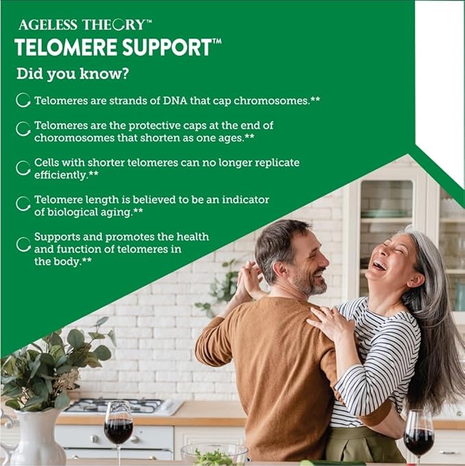 Country Life Ageless Theory Telomere Support- Certified Vegan and Gluten Free - Anti Aging Supplement - 60 Capsules - Resvinol Grape Extract - Immune & Cardiovascular Support