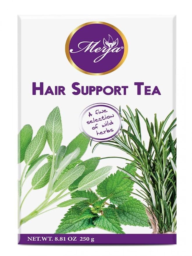 Merja Herbs Hair Support Tea - Anti hair fall & strengthening - Mediterranean Loose - Caffeine Free - 100% Natural & Premium Quality 250gr 8.82 oz