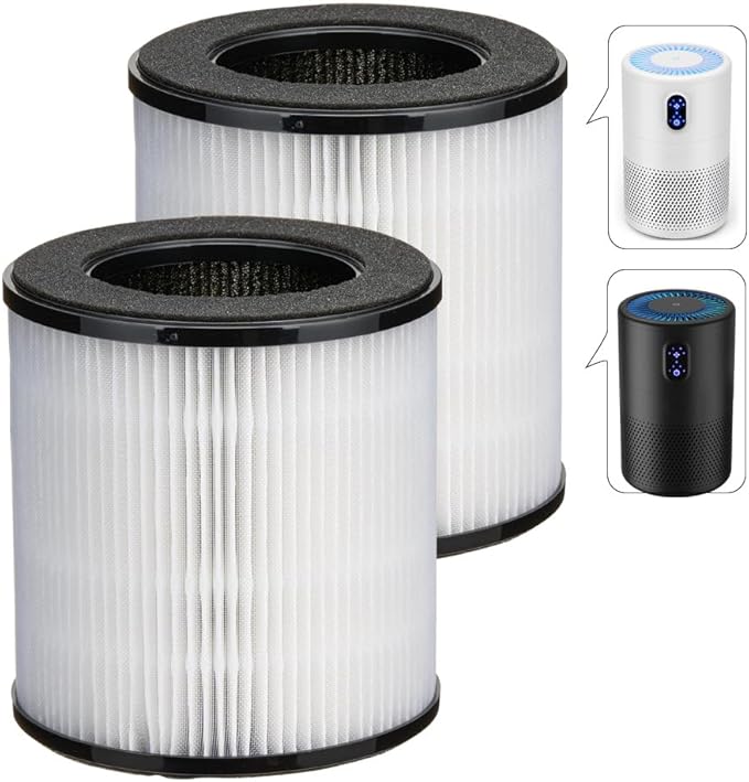 Replacement Filter Compatible with MOOKA & KOIOS B-D02L Air Purifi-er, VEWIOR B-D02U Air Purifi-er, H13 True HEPA Filter for MOOKA M05 Purifi-er, 2 Pack