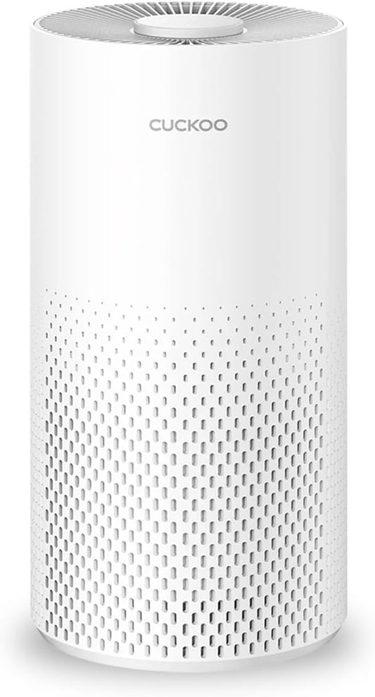 CUCKOO True HEPA Air Purifier for Bedroom Up to 456 sq. ft., 3-Stage Filter with H13 HEPA and Activated Carbon, Small Air Purifiers for Home with Quiet Sleep Mode, White (CAC-I0510FW)