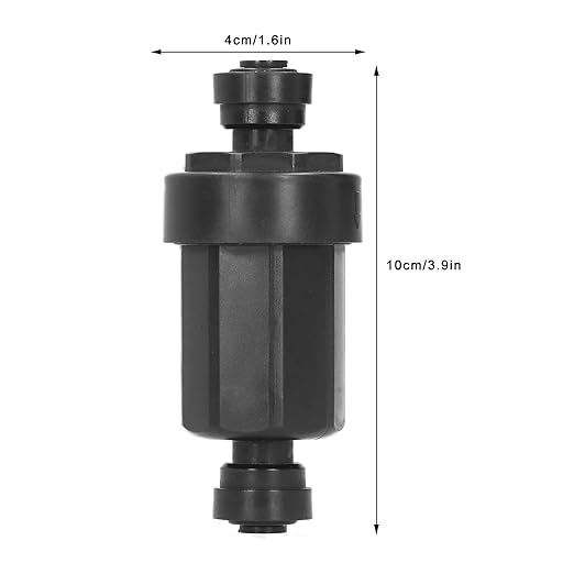 1/4in Irrigation Filter with Stainless Steel Strainer Quick Connect Filtration System for Courtyards Gardens Black 3.9x1.6in