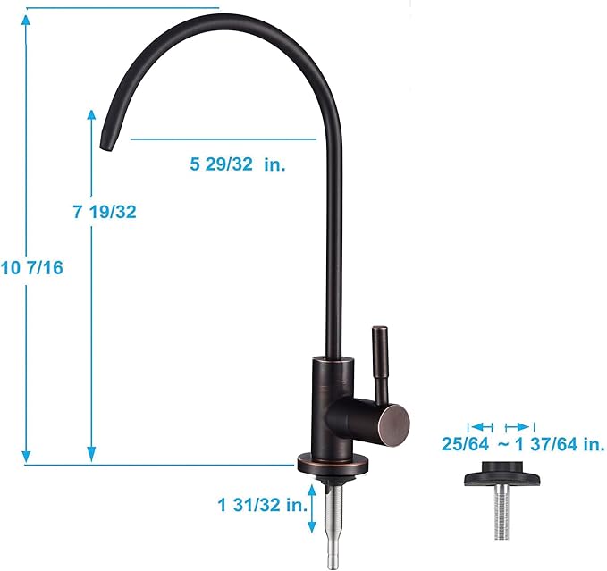 Apaix Drinking Faucet Oil Rubbed Bronze, Kitchen Purifier for Non-Air Gap Reverse Osmosis Water Filter System