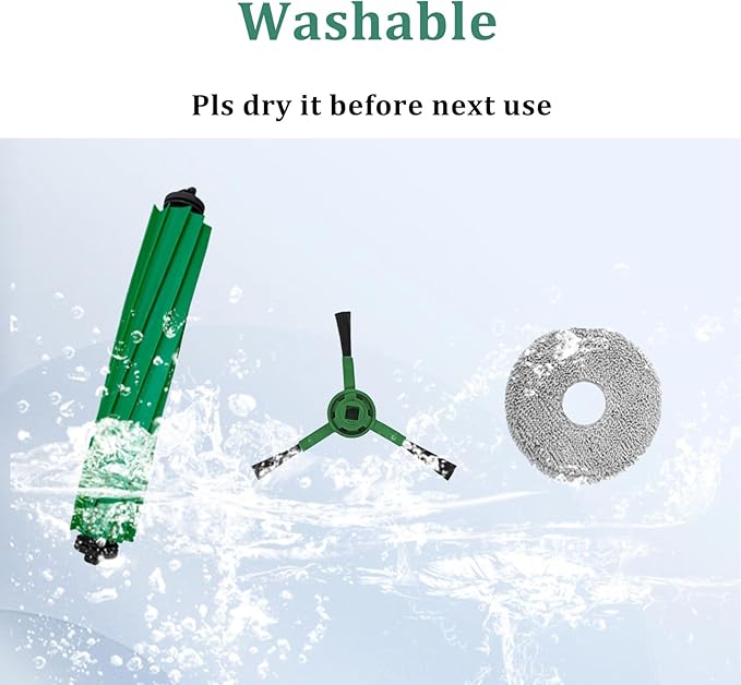 16PCS Replacement Kits for iRobot Roomba Plus 505 Combo & 405 Combo Vacuum Cleaner, Accessories Parts with 1 Main Brush, 3 HEPA Filter, 4 Side Brushes, 4 Dust Bag, 4 Mop Cloths