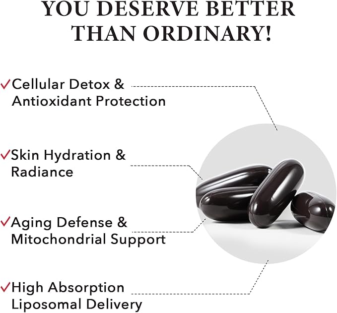 Liposomal Glutathione Softgels, Enhanced Absorption - Liposomal Delivery, Active Form L-Glutathione, Cellular, Immune Function & Liver Detox, Rich in Antioxidant Formula, Gluten Free, 360 Softgels