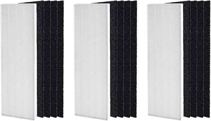 Nispira AeraMax 90 100 DX5 DB5 Filter Replacement for Fellowes Aeramax Air Purifier Part 40101701 9287001 9324001, True HEPA Activated Carbon 3 Sets