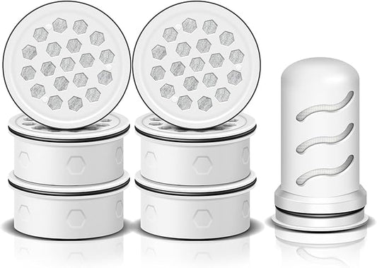 Water Filter Replacement for Lifestraw® Home Dispenser 18 C/Glass Pitcher 7 C/Plastic Pitcher 10 C/Plastic Pitcher 7 C.6 Activated Carbon + Ion Exchange Filter and 1 Membrane Micro Filter (6+1)