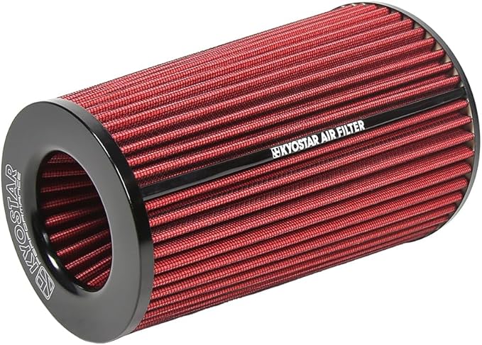 3/3.5/4inch Inlet Cold Air Intake Cone Replacement Performance Washable High Flow Dry Air Filter (RED)