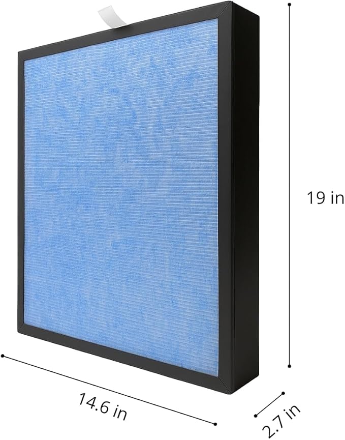 Nispira 4-in-1 True HEPA Activated Carbon Replacement Filter Compatible with HSP002 Smart 2.0 Air Purifier, 3 Packs