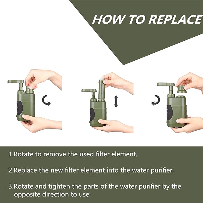 Purewell Survivor Official Replacement Element - 50,000 Gallon Portable Backpacking Water Filter for Hiking