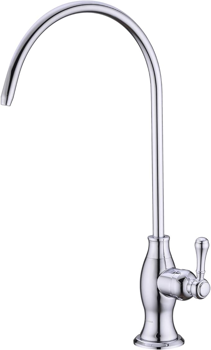 Delle Rosa Drinking Water Purifier Faucet, Commercial Water Filtration Faucets for Under Sink Water Filter System, Modern Best Brass Kitchen Bar Sink Drinking Water Faucet, Chrome