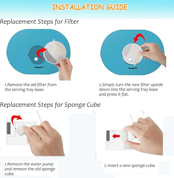 16 Pack Dog Water Fountain Replacement Filters for Petlibro Capsule Dog Fountain PLWF008,Pet libro filters with Replacement Pre-Filter Pump Sponges.