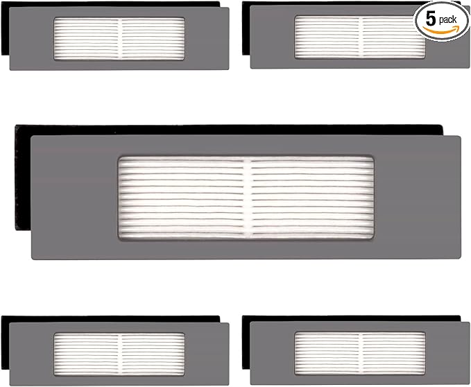 5PCS Hepa Filter Compatible with Robot Vacuum Ecovacs DEEBOT OZMO 920 950 T8 AIVI Max T9 T5 N5 N7 N8+ N8 Pro Plus DX55 DX93 DJ65, Robot Vacuum Cleaner Filter Kit, Replacement Parts 5 Filters